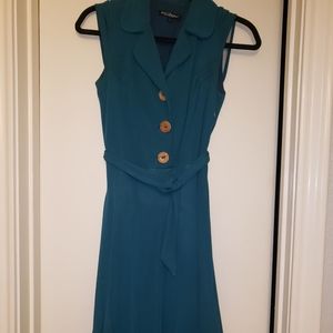 Betsey Johnson teal button down dress